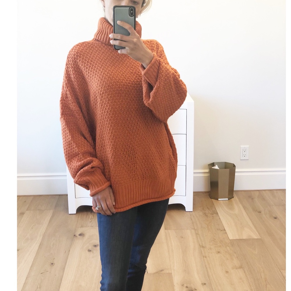 Flagstaff Orange Pullover Turtleneck Sweater - image 5